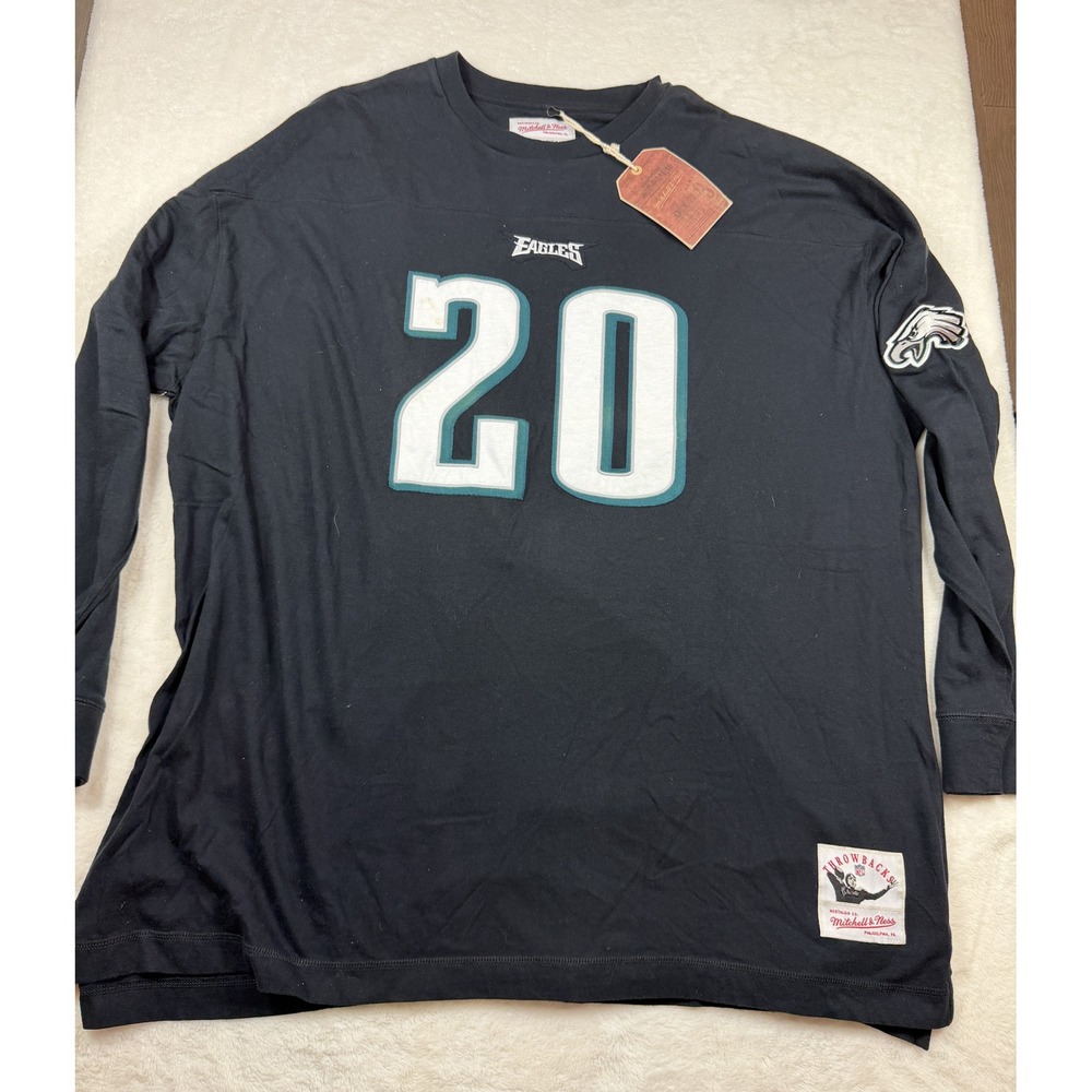 Mitchell & Ness Eagles Brian Dawkins 20 Long Sleeve Shirt 5XL Tags Stains
